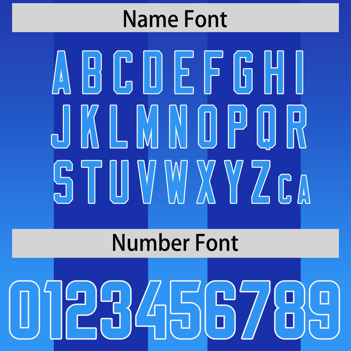 Custom Royal Light Blue Vertical Width Stripe Gradient Fashion Personalized Team Football Jersey