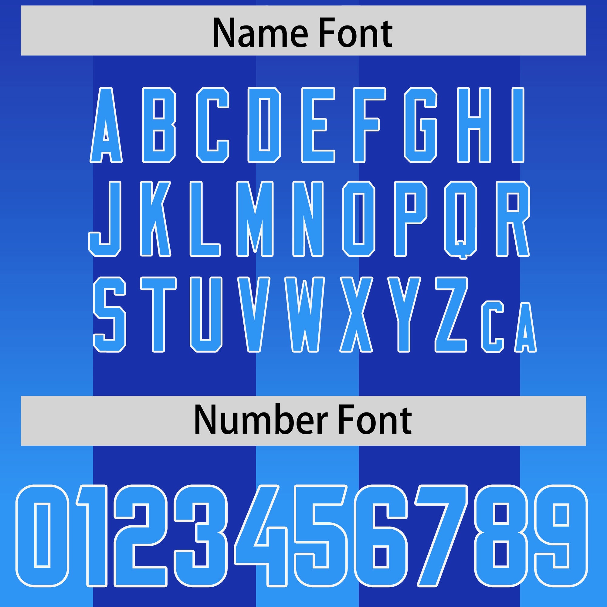 Custom Royal Light Blue Vertical Width Stripe Gradient Fashion Personalized Team Football Jersey