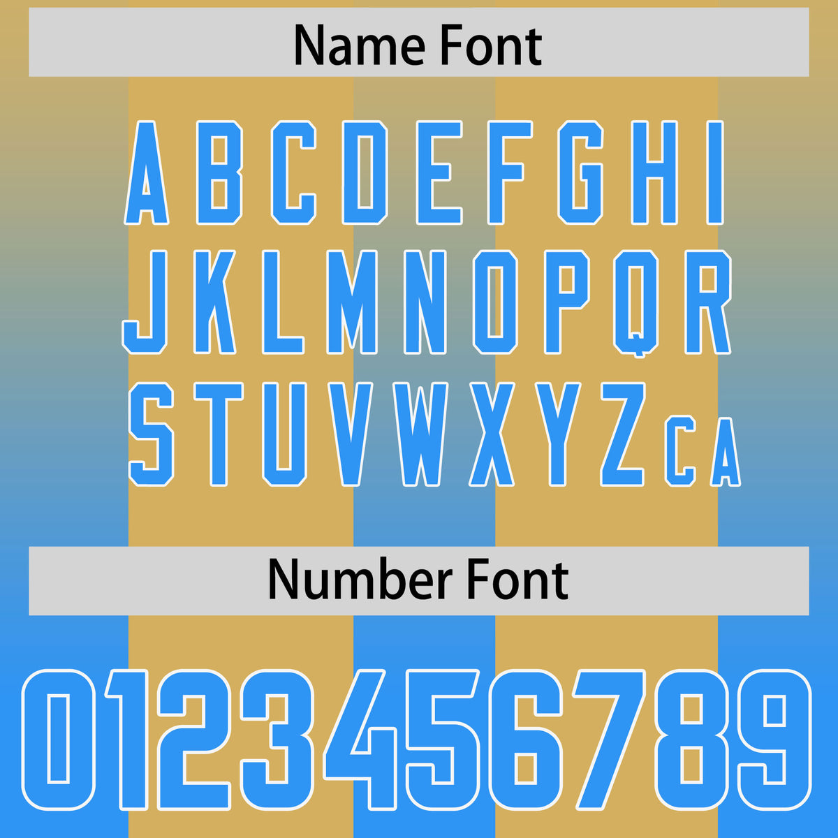 Custom Khaki Light Blue Vertical Width Stripe Gradient Fashion Personalized Team Football Jersey