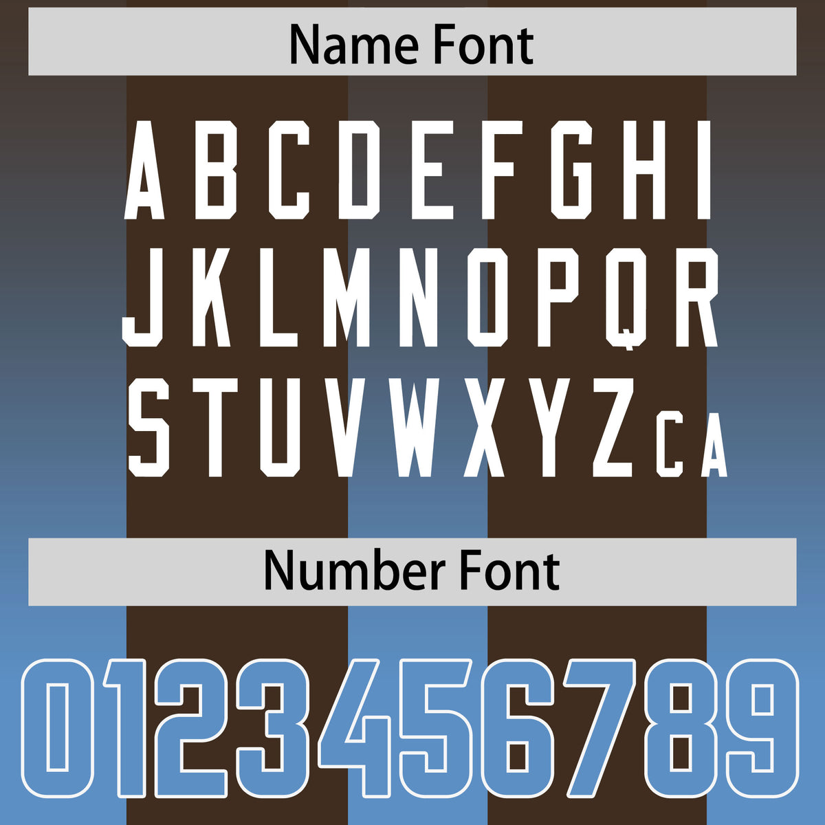 Custom Brown Powder Blue Vertical Width Stripe Gradient Fashion Personalized Team Football Jersey