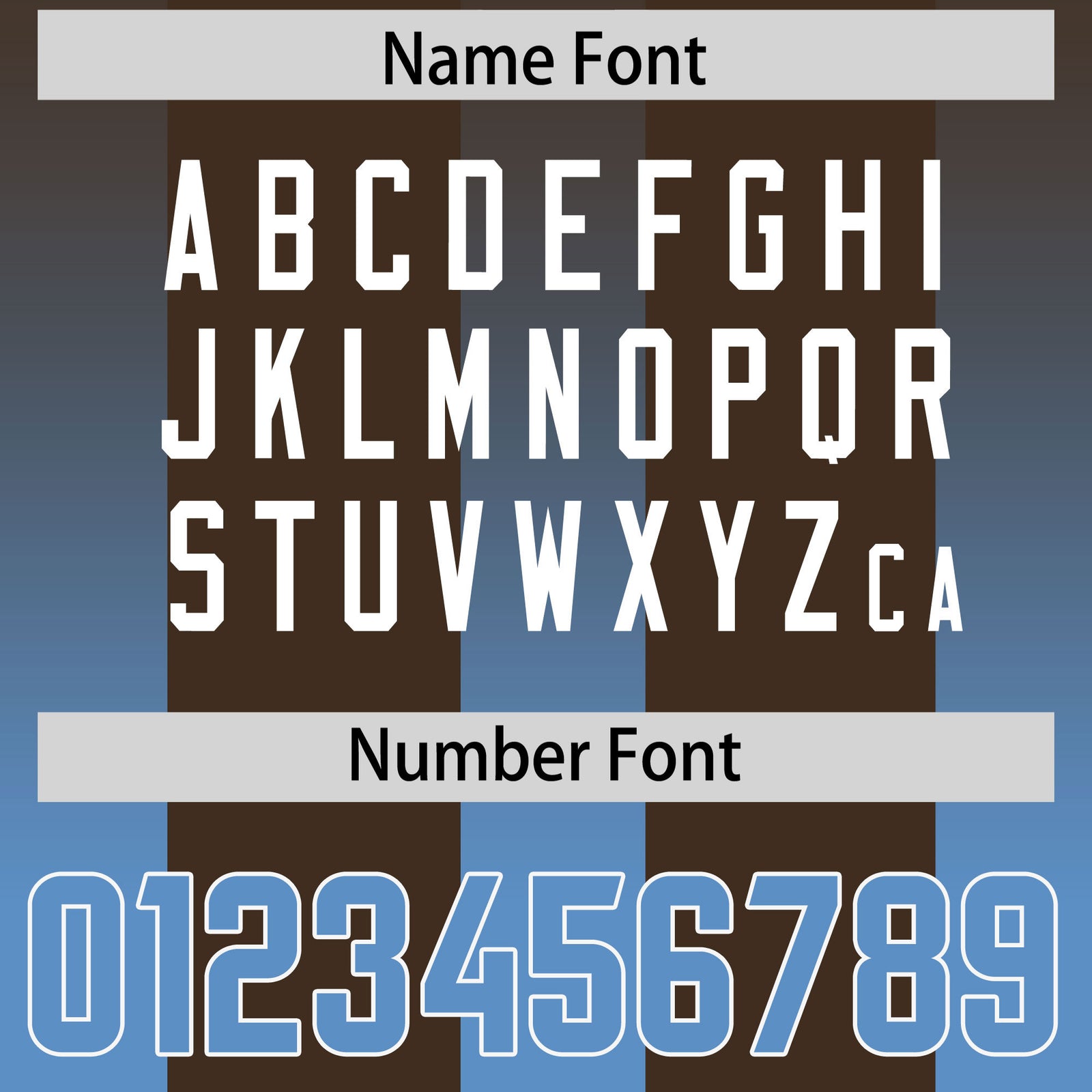 Custom Brown Powder Blue Vertical Width Stripe Gradient Fashion Personalized Team Football Jersey