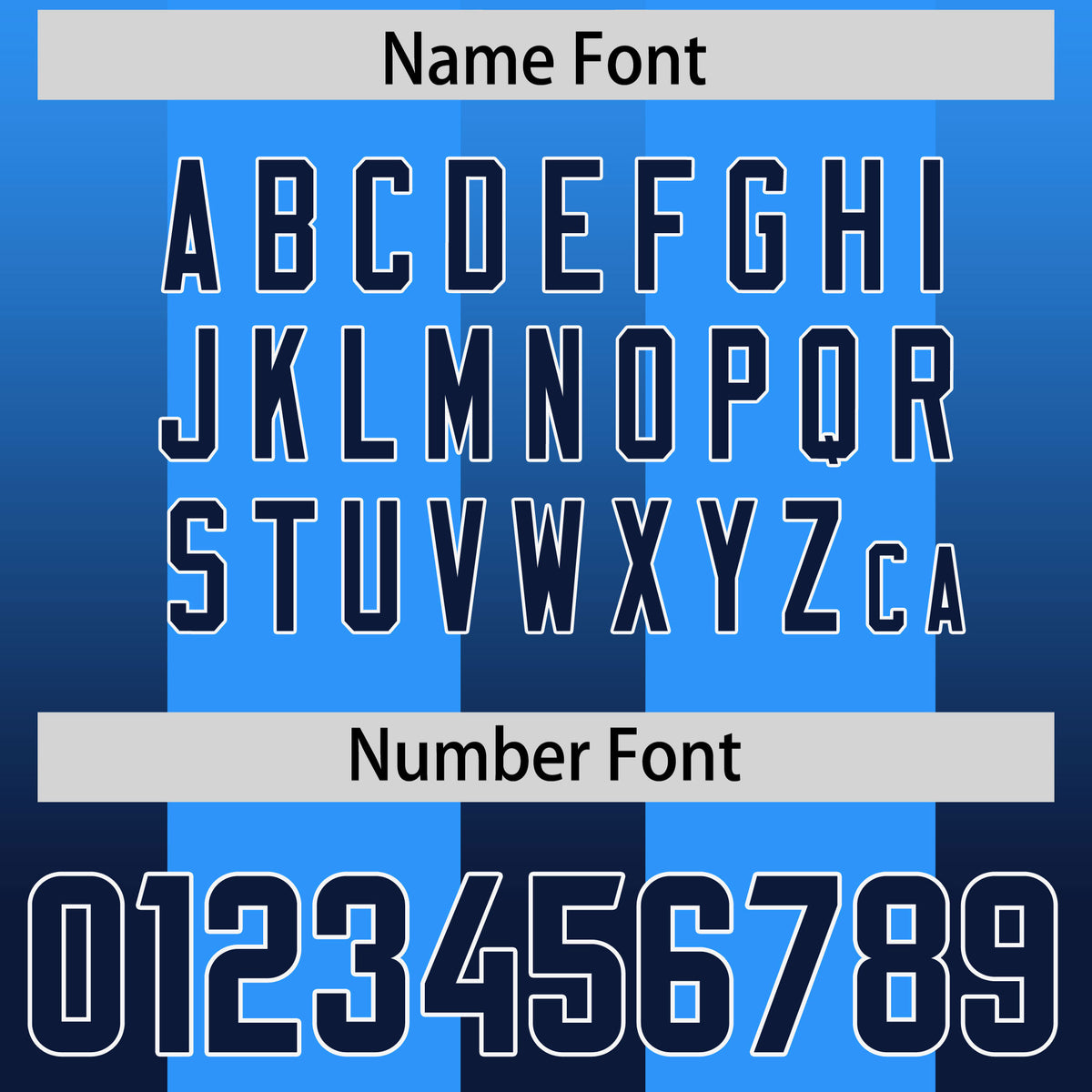 Custom Light Blue Navy Vertical Width Stripe Gradient Fashion Personalized Team Football Jersey