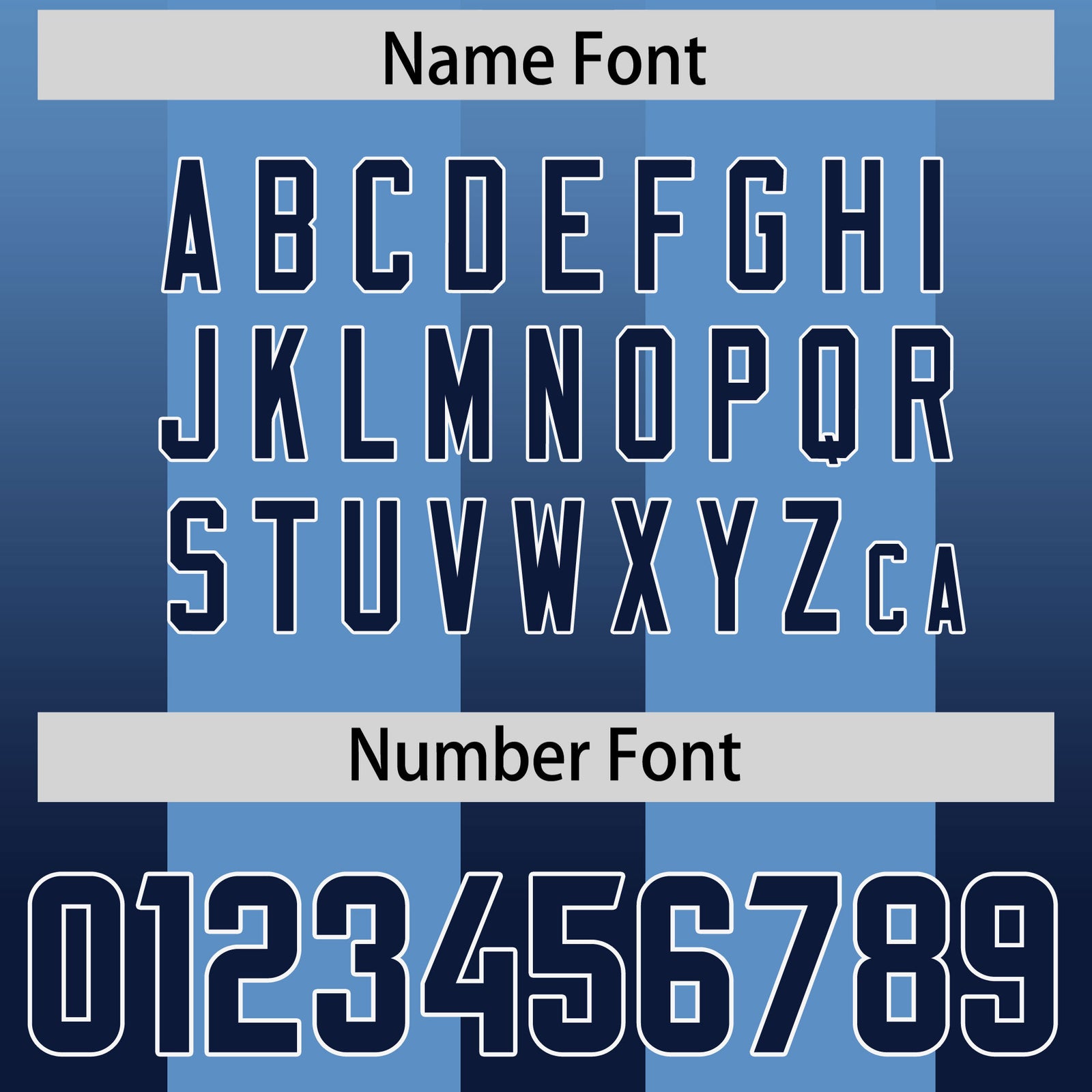 Custom Powder Blue Navy Vertical Width Stripe Gradient Fashion Personalized Team Football Jersey