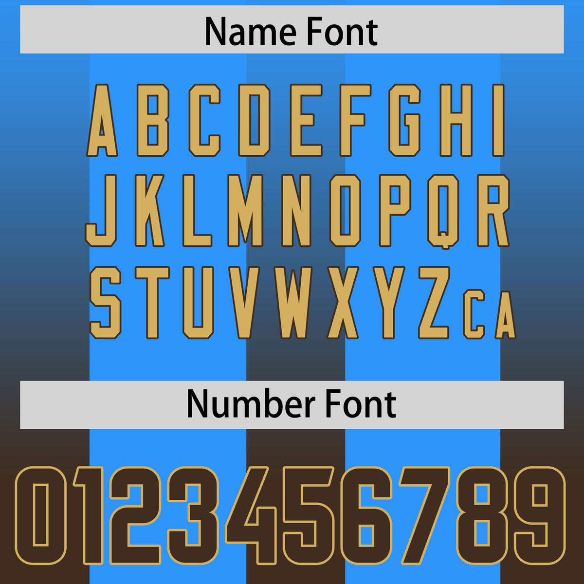 Custom Light Blue Brown Vertical Width Stripe Gradient Fashion Personalized Team Football Jersey