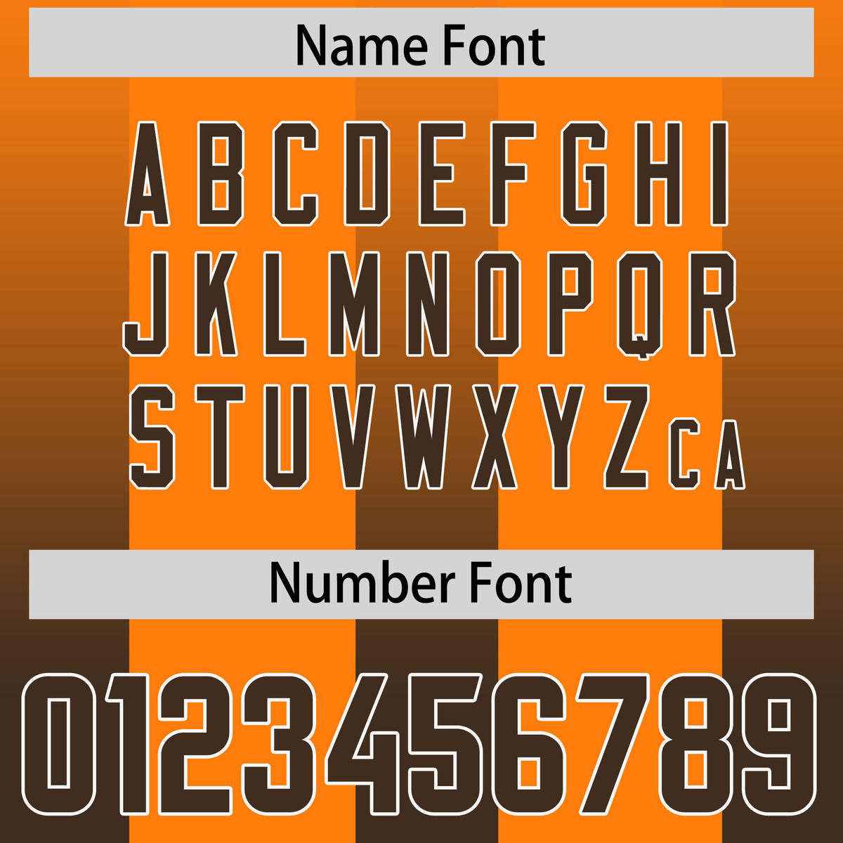 Custom Orange Brown Vertical Width Stripe Gradient Fashion Personalized Team Football Jersey