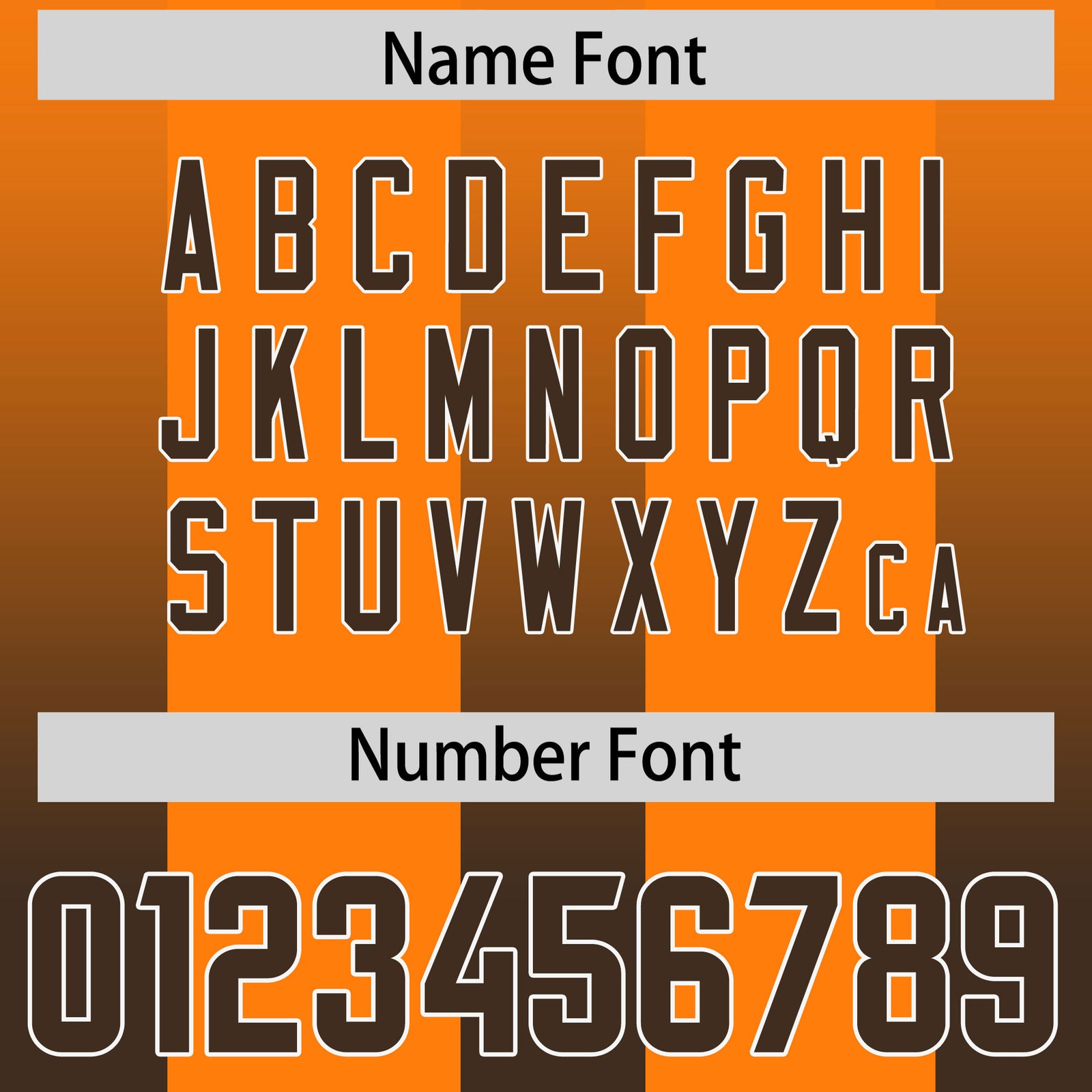 Custom Orange Brown Vertical Width Stripe Gradient Fashion Personalized Team Football Jersey