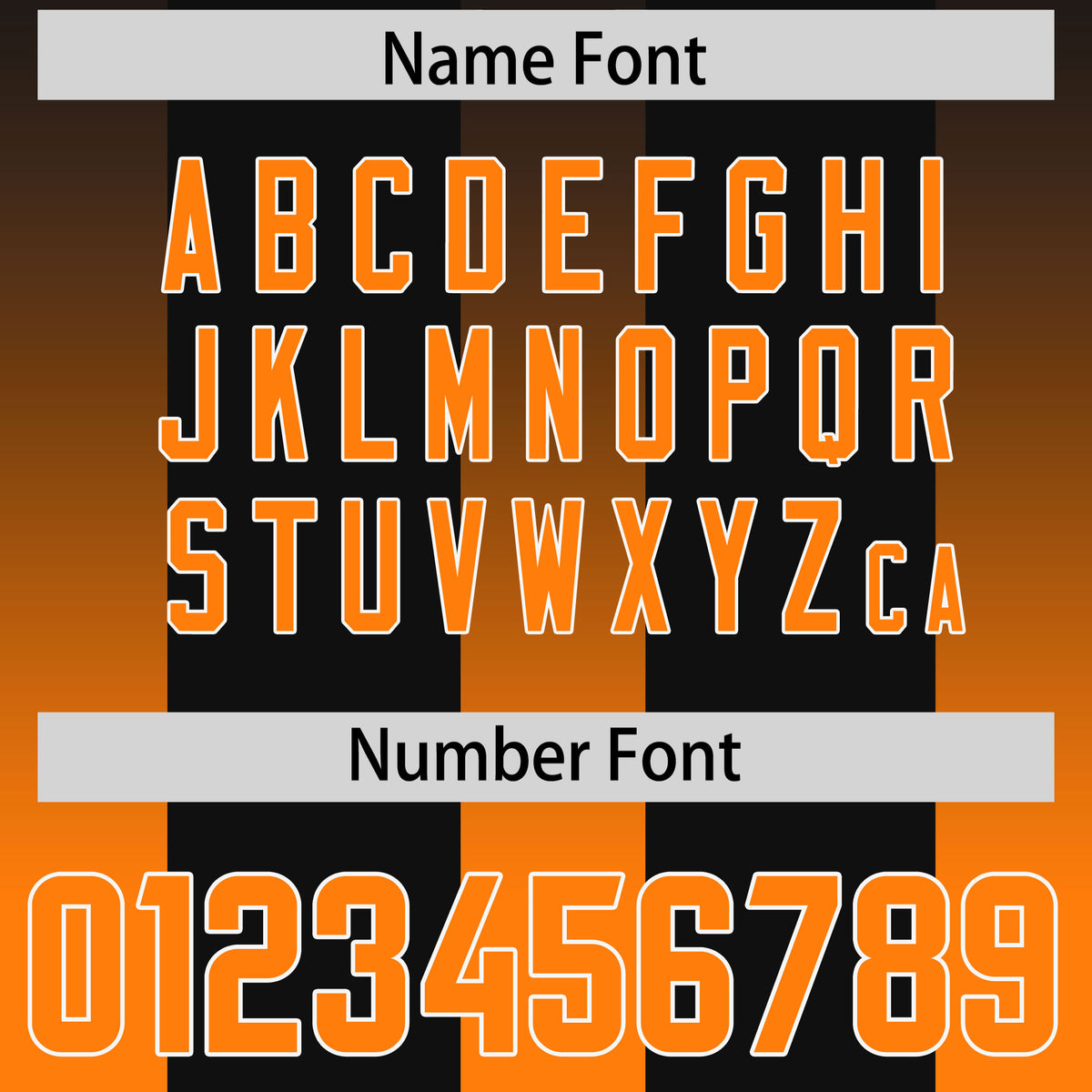 Custom Black Orange Vertical Width Stripe Gradient Fashion Personalized Team Football Jersey