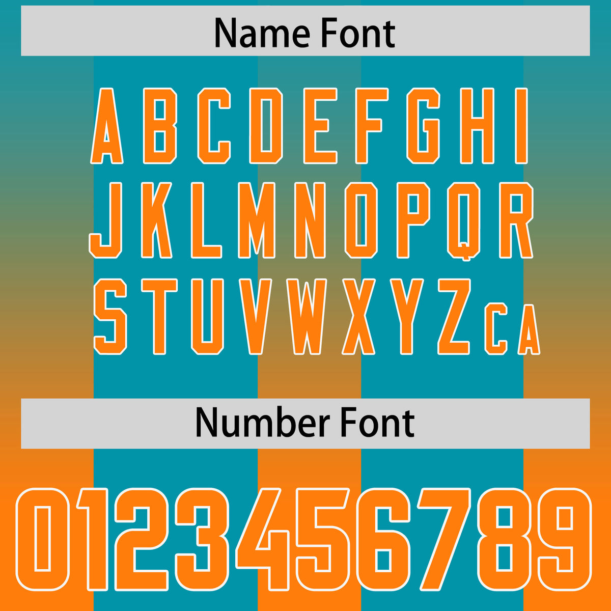 Custom Aqua Orange Vertical Width Stripe Gradient Fashion Personalized Team Football Jersey