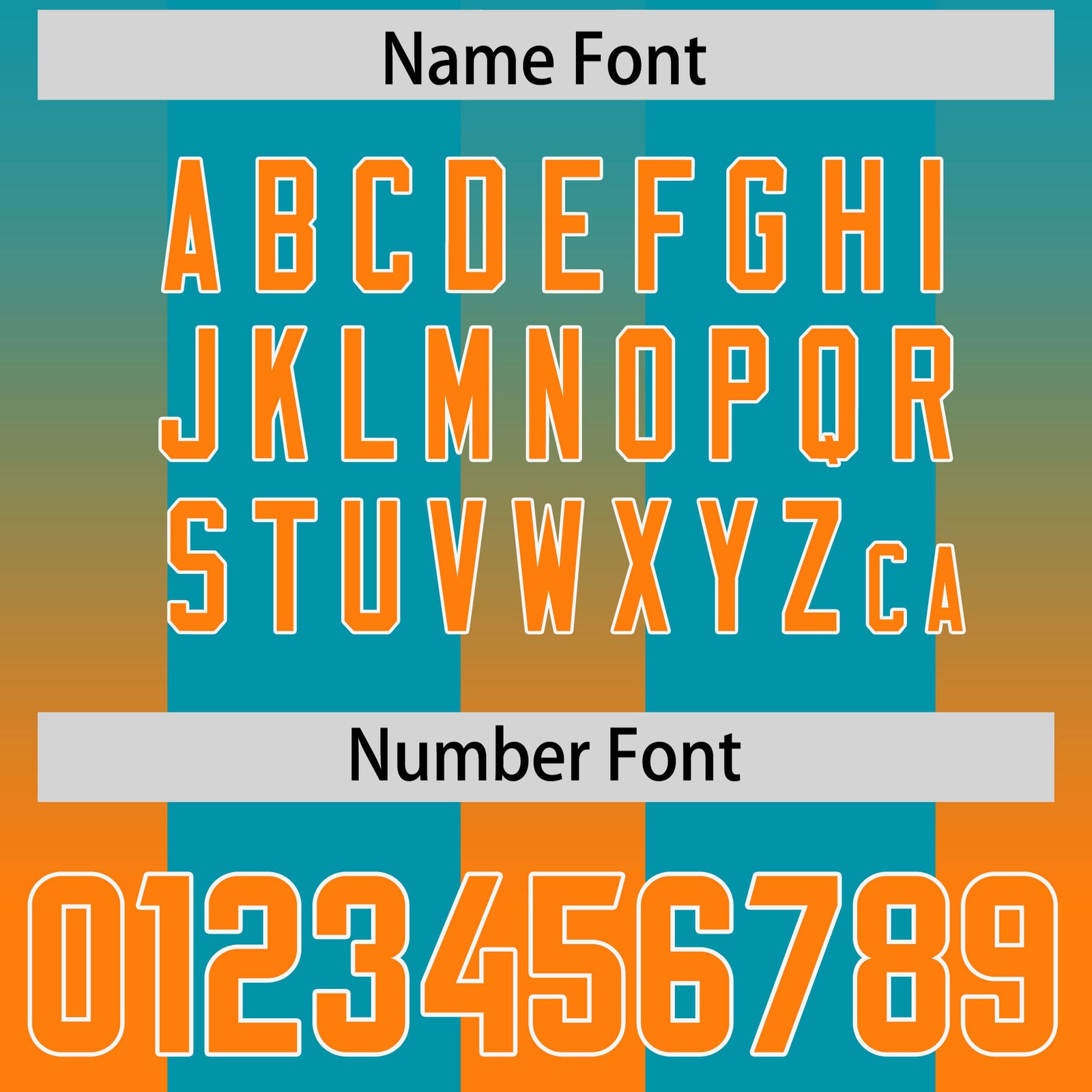 Custom Aqua Orange Vertical Width Stripe Gradient Fashion Personalized Team Football Jersey