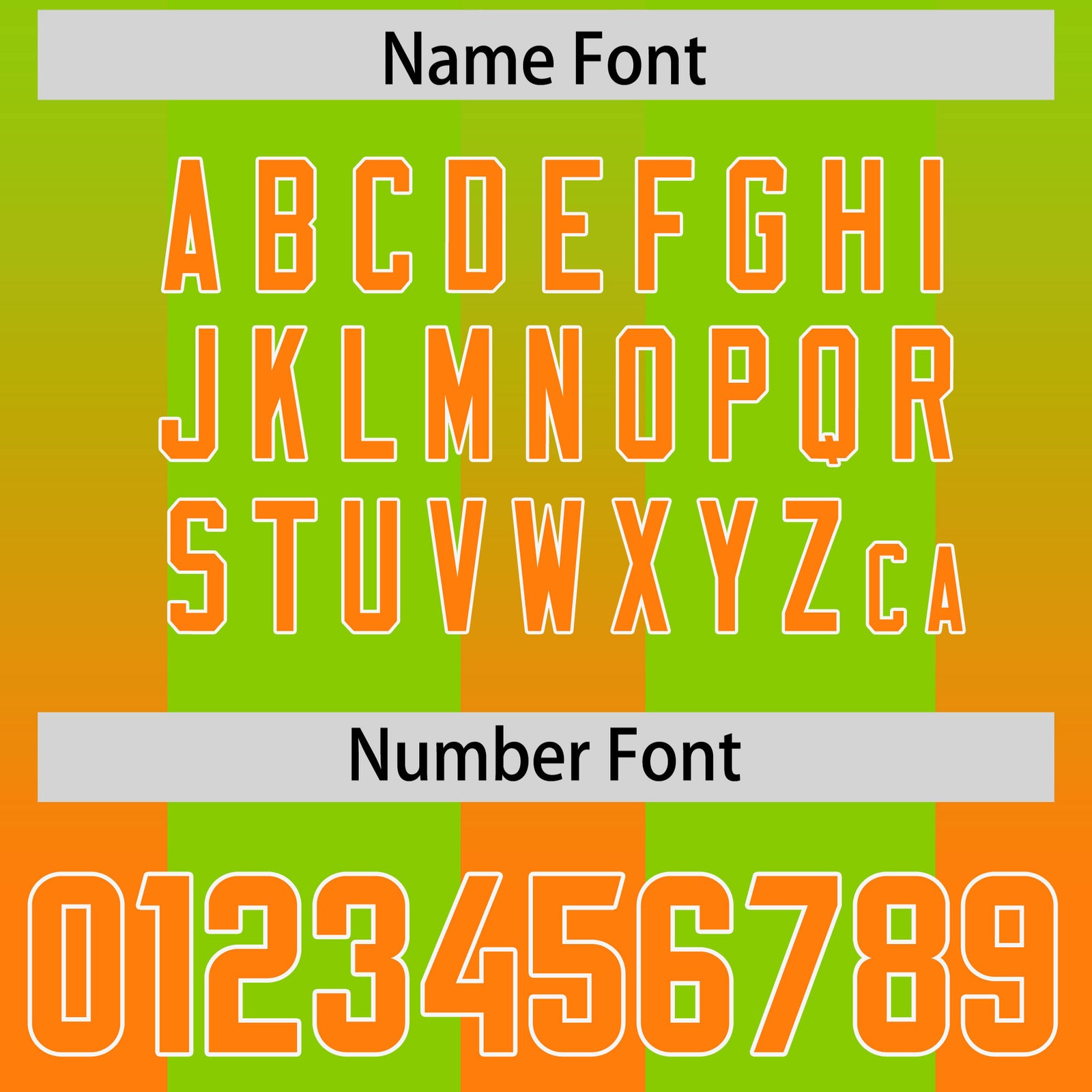 Custom Neon Green Orange Vertical Width Stripe Gradient Fashion Personalized Team Football Jersey