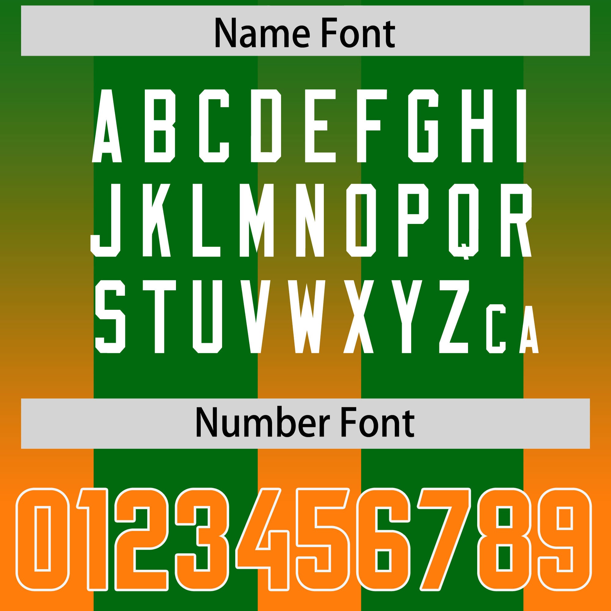Custom Kelly Green Orange Vertical Width Stripe Gradient Fashion Personalized Team Football Jersey