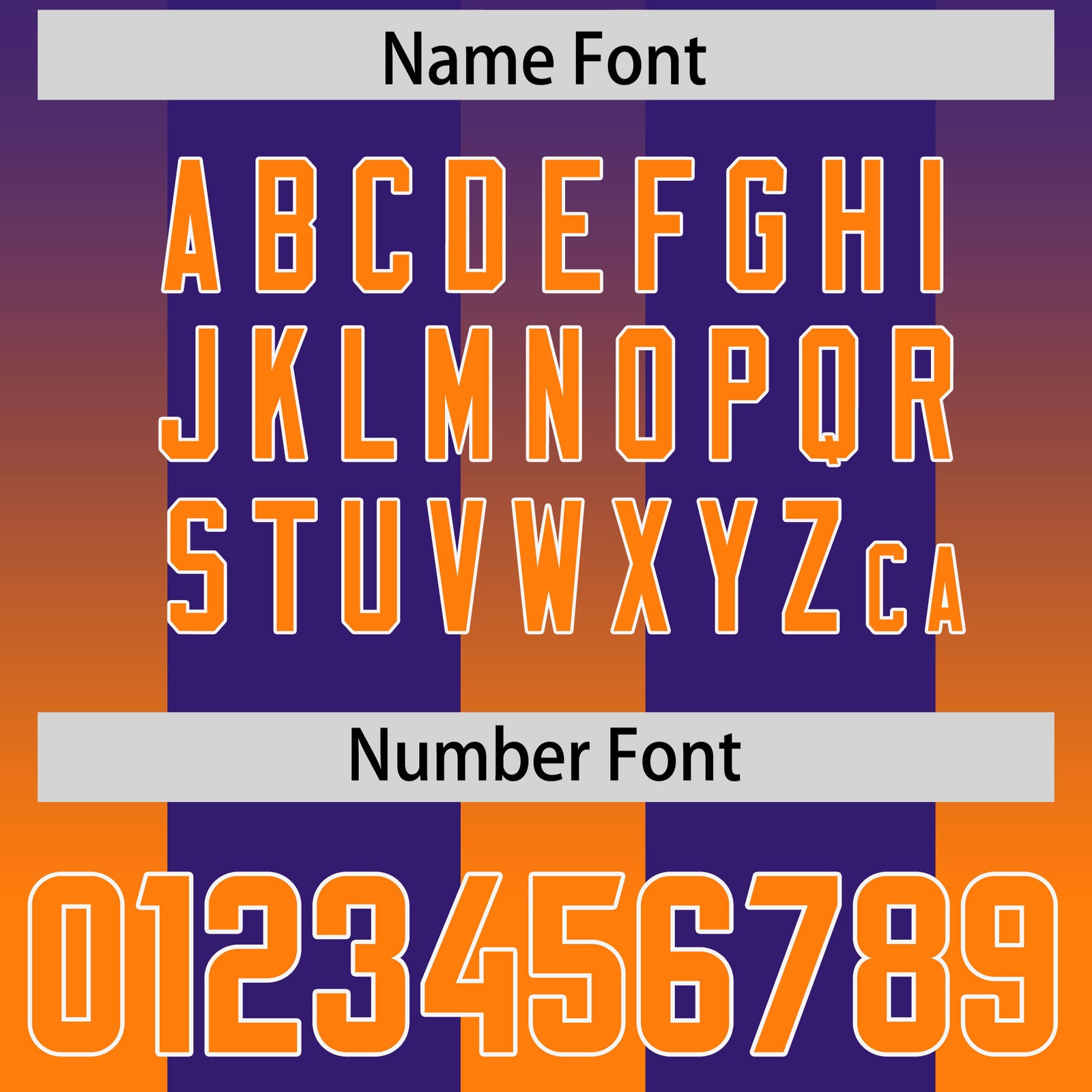 Custom Purple Orange Vertical Width Stripe Gradient Fashion Personalized Team Football Jersey