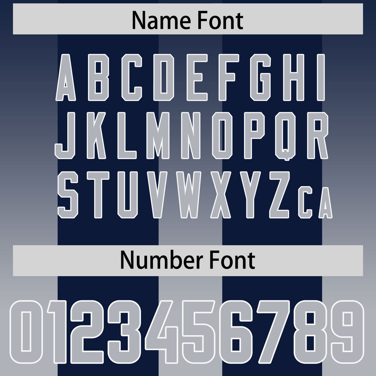 Custom Navy Gray Vertical Width Stripe Gradient Fashion Personalized Team Football Jersey