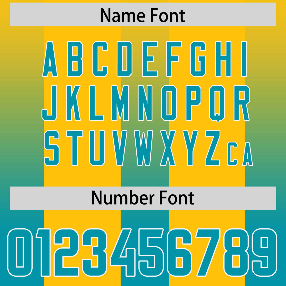 Custom Yellow Aqua Vertical Width Stripe Gradient Fashion Personalized Team Football Jersey