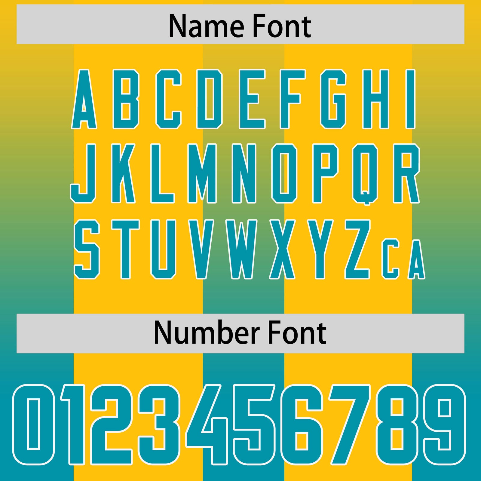 Custom Yellow Aqua Vertical Width Stripe Gradient Fashion Personalized Team Football Jersey