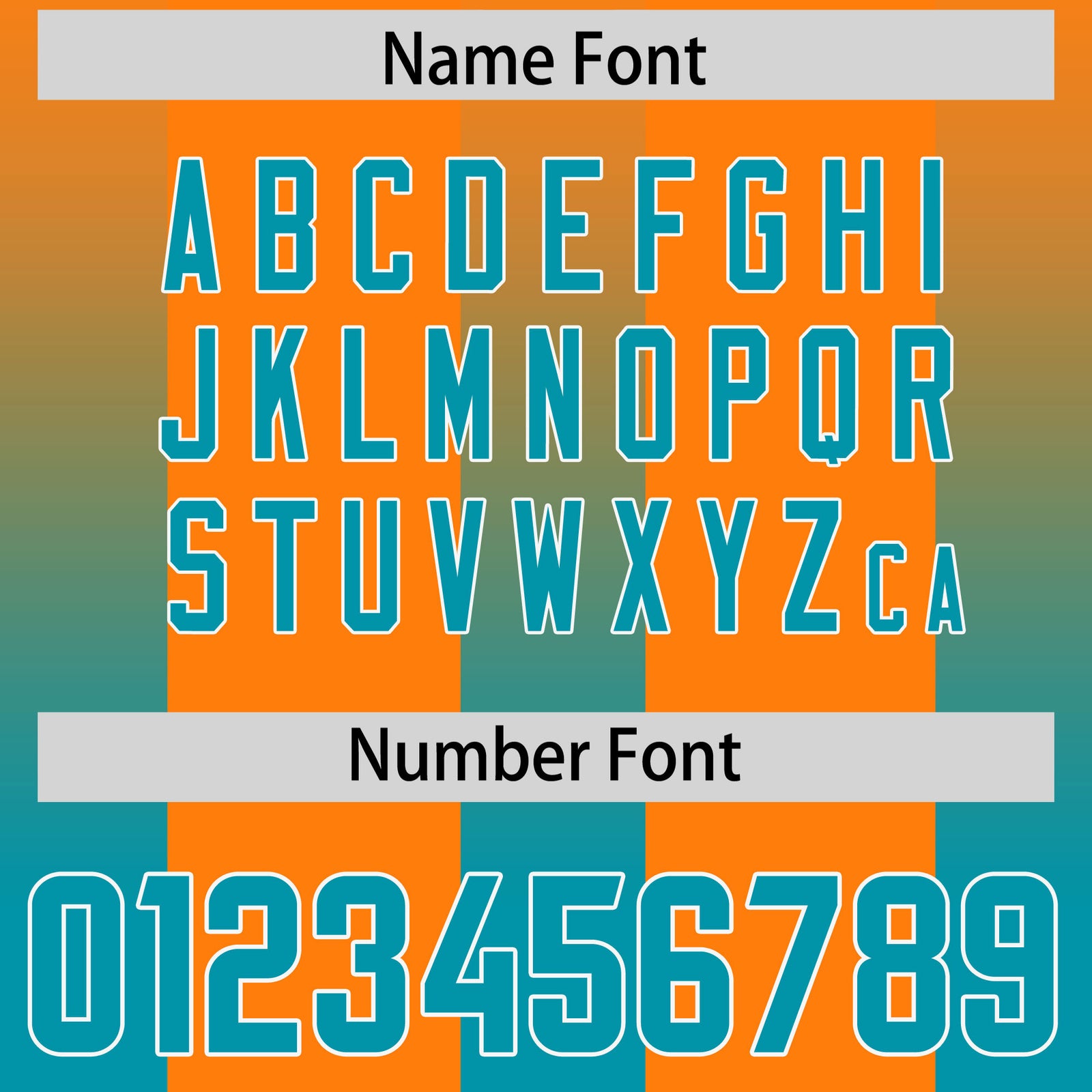 Custom Orange Aqua Vertical Width Stripe Gradient Fashion Personalized Team Football Jersey