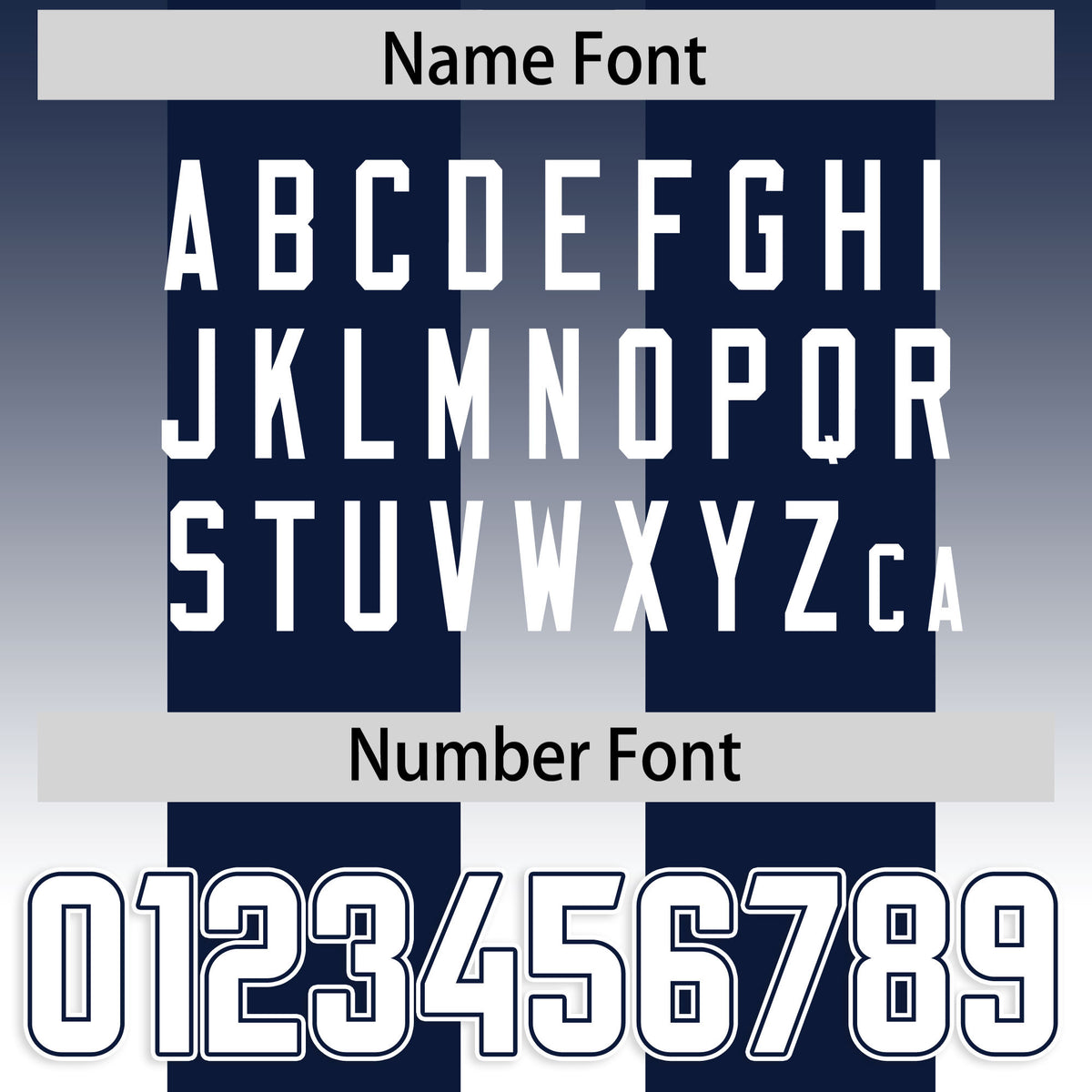 Custom Navy White Vertical Width Stripe Gradient Fashion Personalized Team Football Jersey
