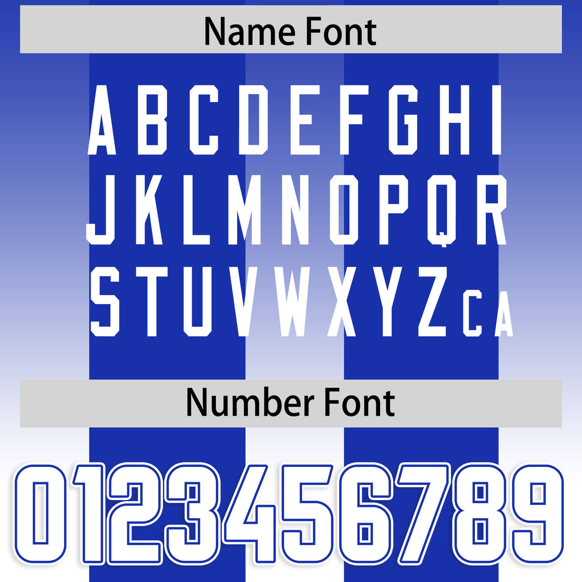 Custom Royal White Vertical Width Stripe Gradient Fashion Personalized Team Football Jersey