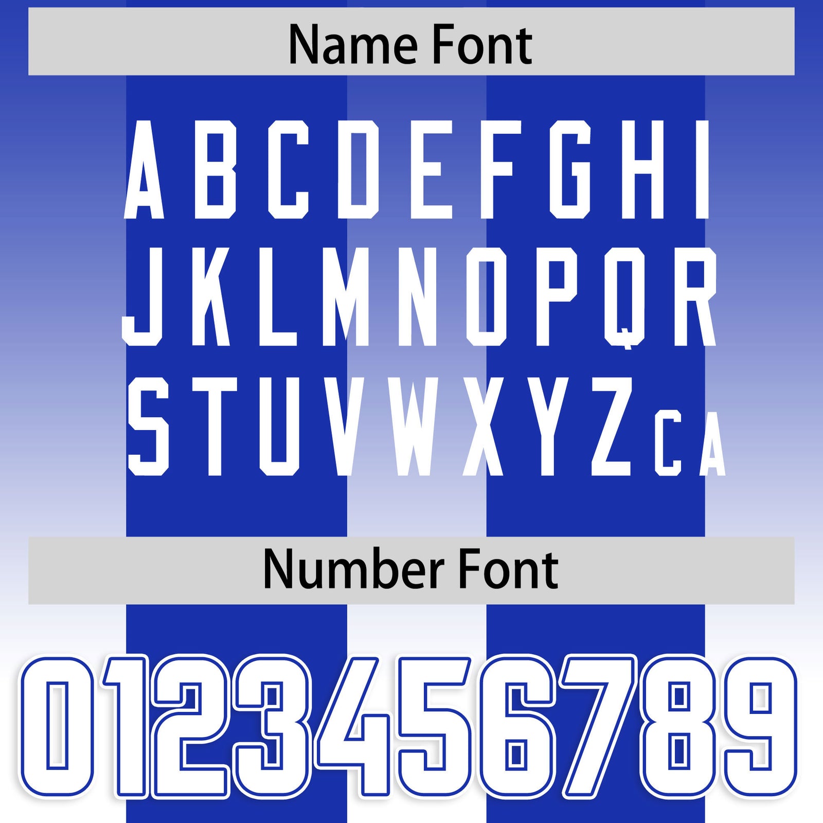 Custom Royal White Vertical Width Stripe Gradient Fashion Personalized Team Football Jersey