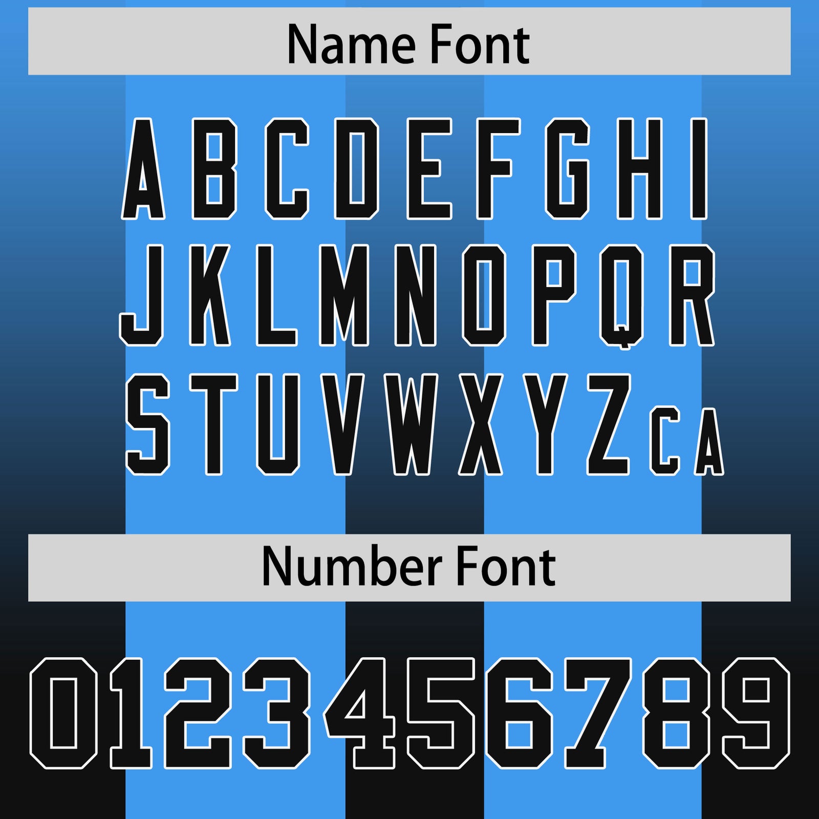 Custom Light Blue Black Vertical Width Stripe Gradient Fashion Personalized Team Football Jersey