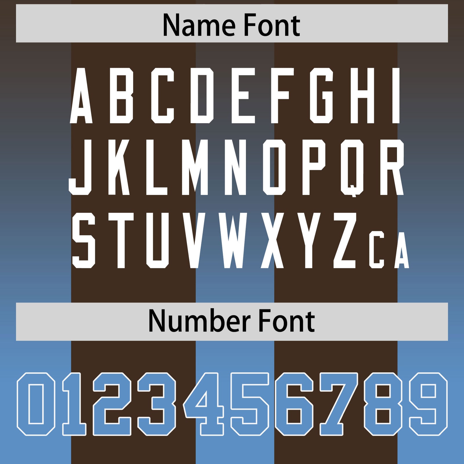 Custom Brown Powder Blue Vertical Width Stripe Gradient Fashion Personalized Team Football Jersey