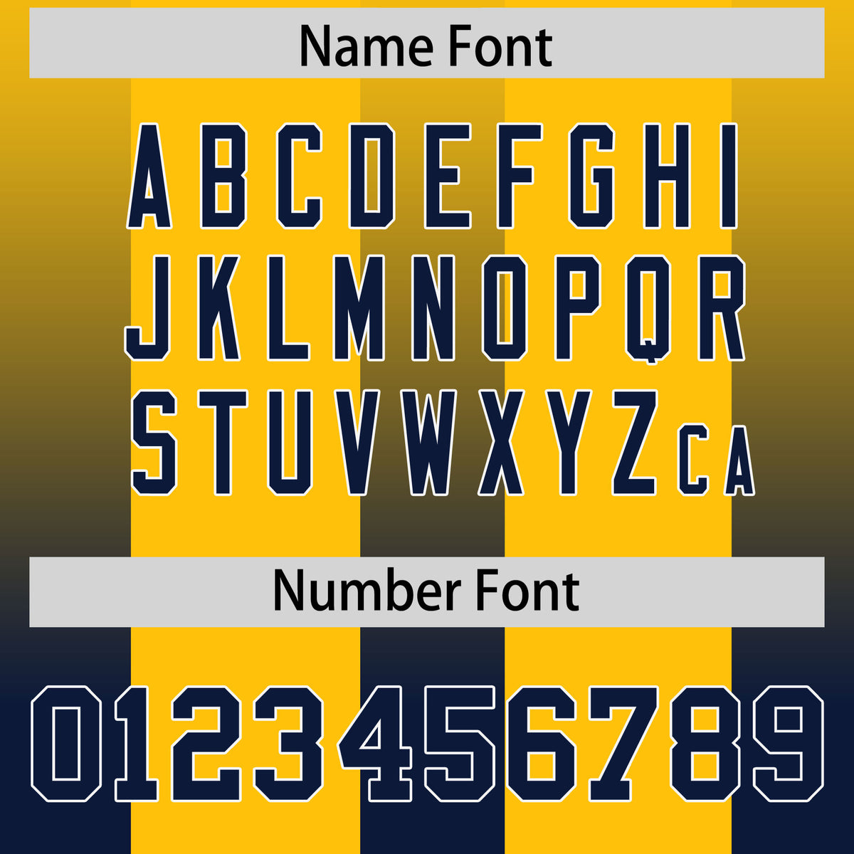Custom Yellow Navy Vertical Width Stripe Gradient Fashion Personalized Team Football Jersey