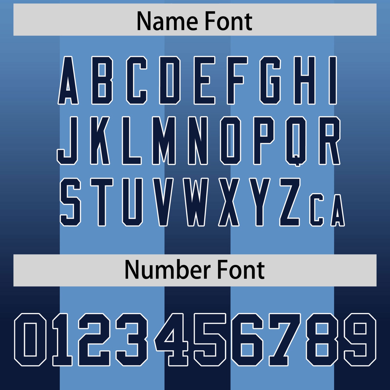 Custom Powder Blue Navy Vertical Width Stripe Gradient Fashion Personalized Team Football Jersey