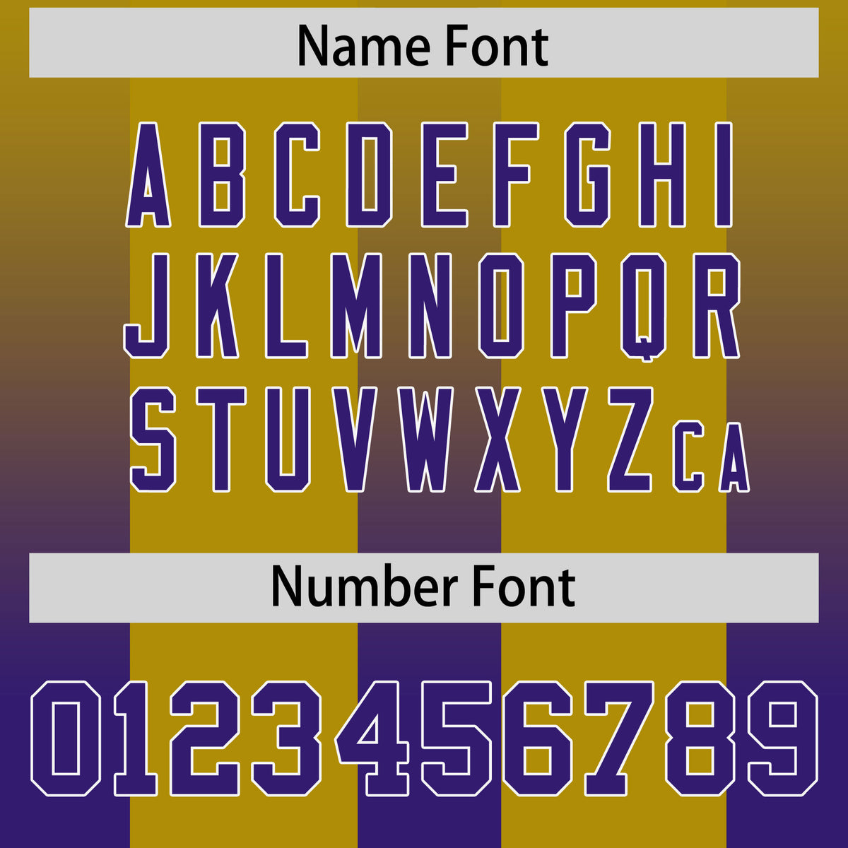 Custom Old Gold Purple Vertical Width Stripe Gradient Fashion Personalized Team Football Jersey