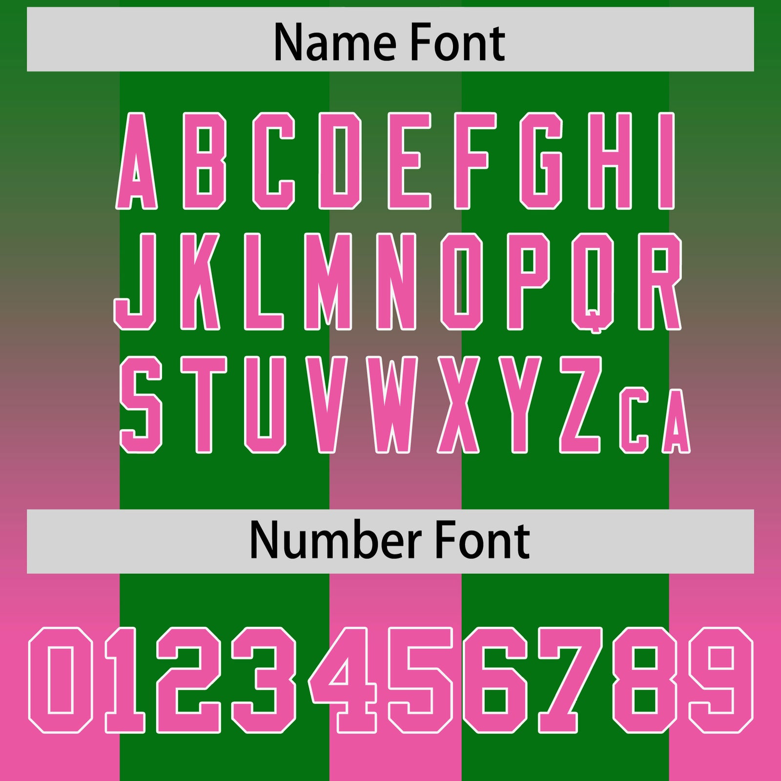 Custom Kelly Green Pink Vertical Width Stripe Gradient Fashion Personalized Team Football Jersey