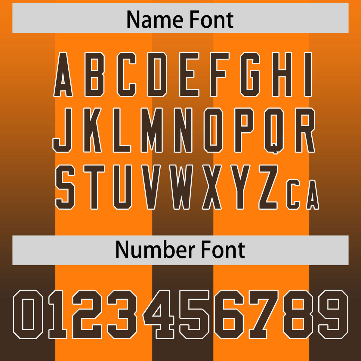 Custom Orange Brown Vertical Width Stripe Gradient Fashion Personalized Team Football Jersey