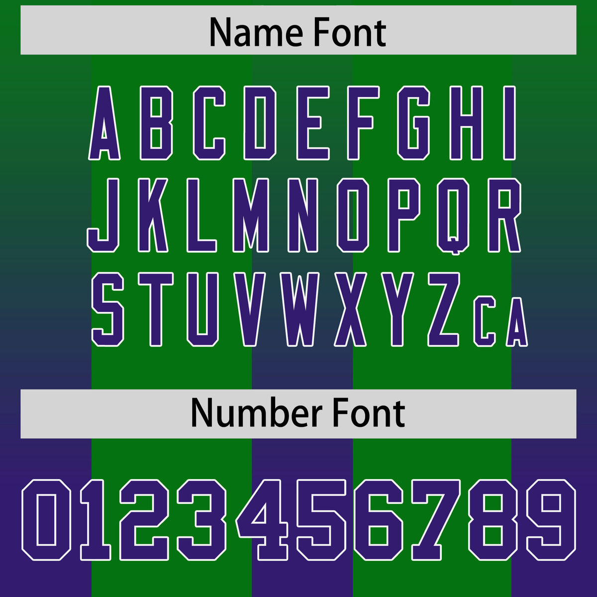 Custom Kelly Green Purple Vertical Width Stripe Gradient Fashion Personalized Team Football Jersey