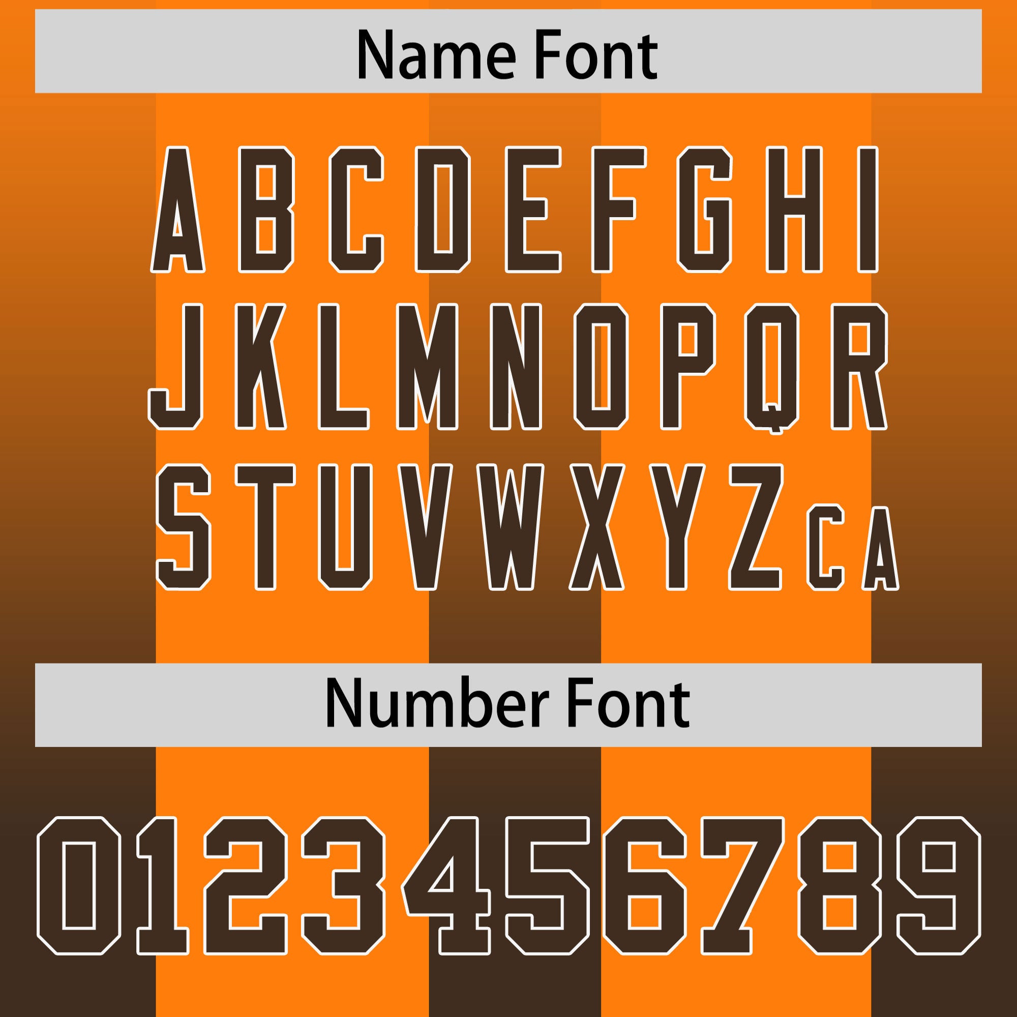 Custom Orange Brown Vertical Width Stripe Gradient Fashion Personalized Team Football Jersey