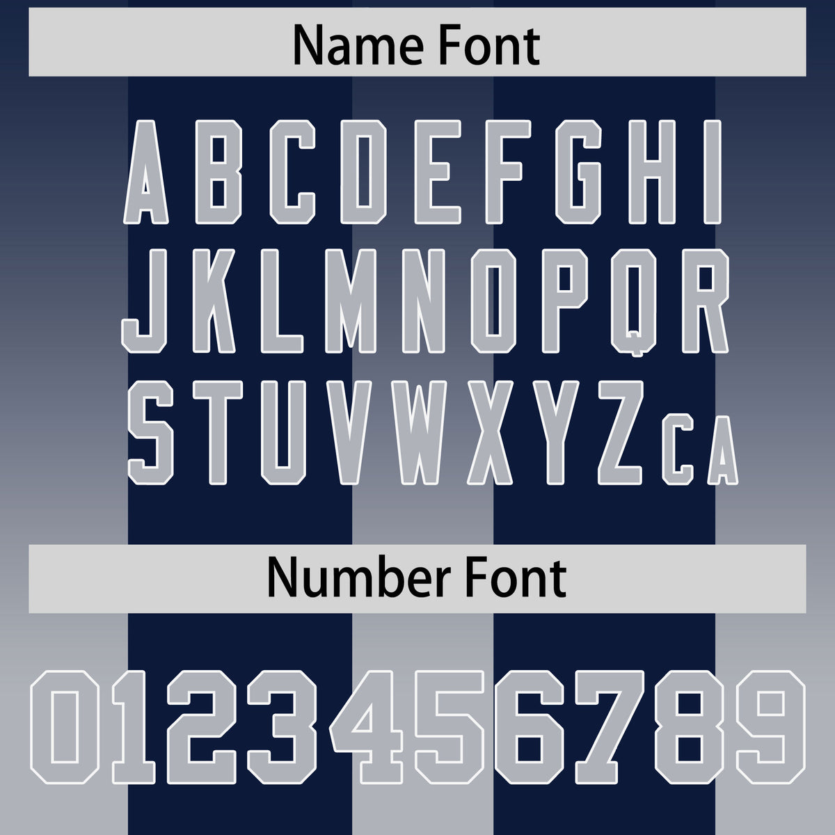 Custom Navy Gray Vertical Width Stripe Gradient Fashion Personalized Team Football Jersey