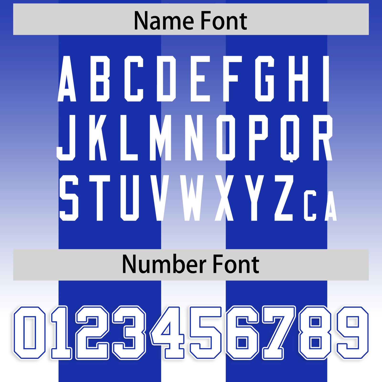 Custom Royal White Vertical Width Stripe Gradient Fashion Personalized Team Football Jersey