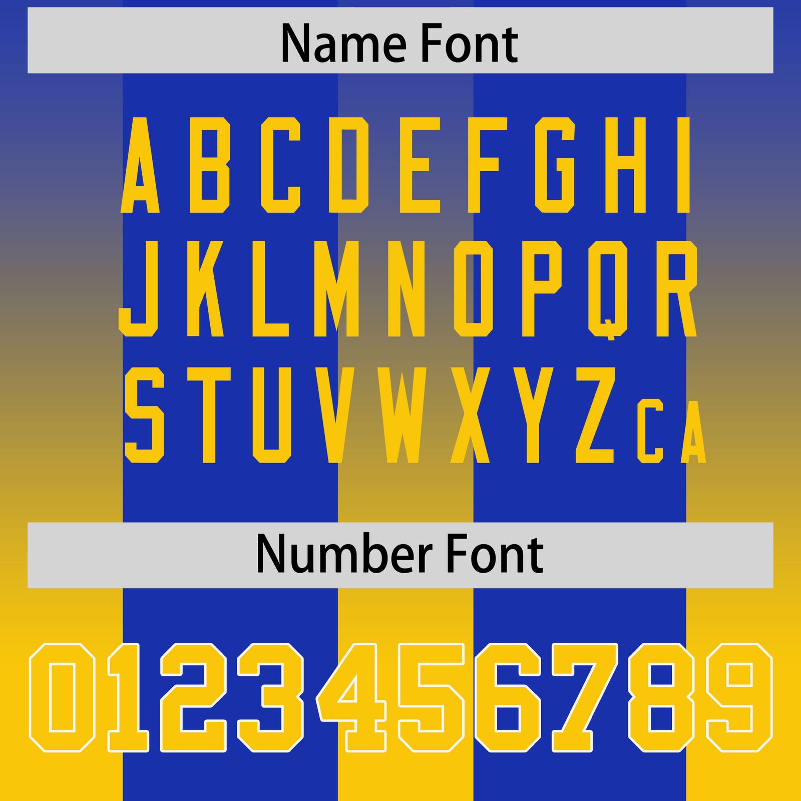 Custom Royal Yellow Vertical Width Stripe Gradient Fashion Personalized Team Football Jersey