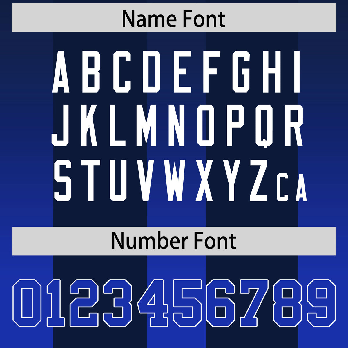 Custom Navy Royal Vertical Width Stripe Gradient Fashion Personalized Team Football Jersey