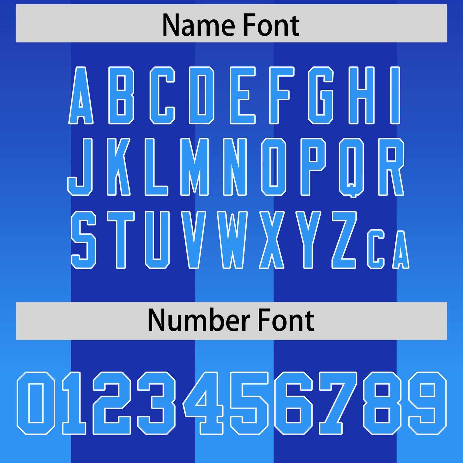 Custom Royal Light Blue Vertical Width Stripe Gradient Fashion Personalized Team Football Jersey