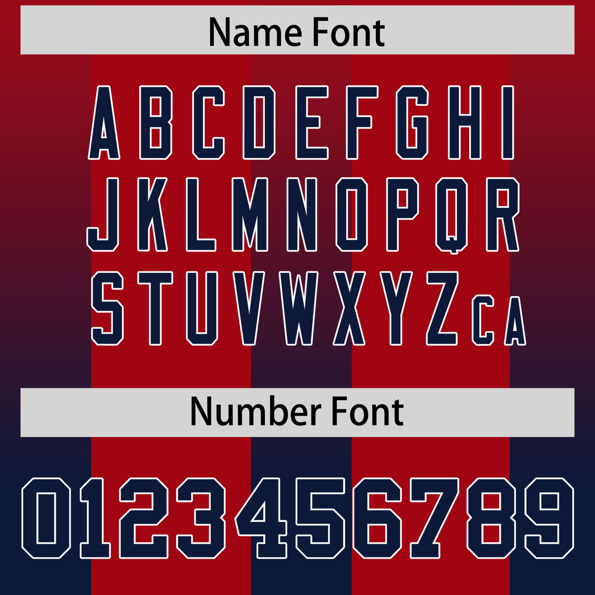 Custom Red Navy Vertical Width Stripe Gradient Fashion Personalized Team Football Jersey