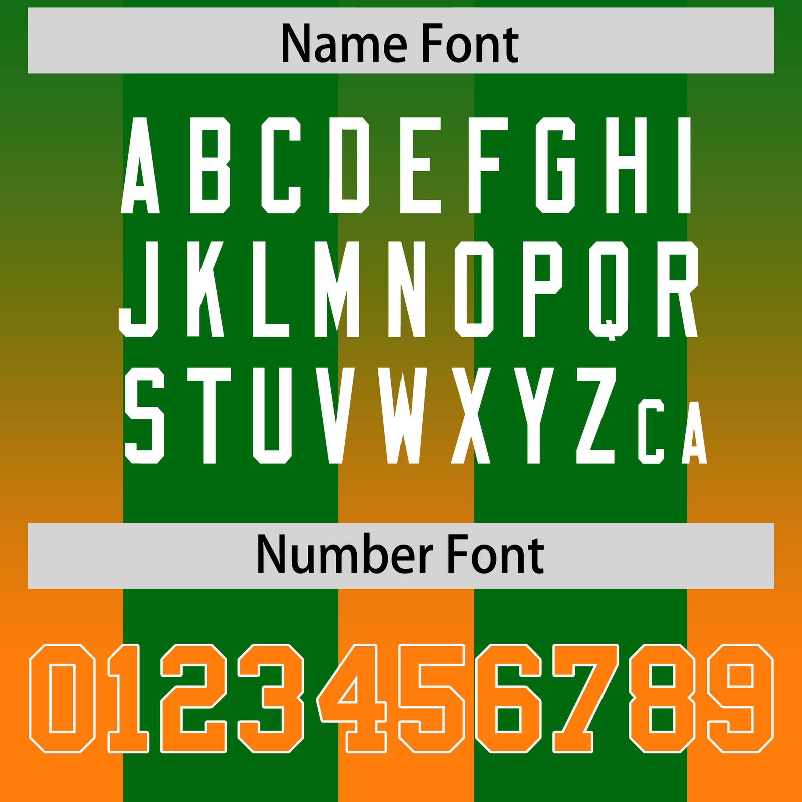 Custom Kelly Green Orange Vertical Width Stripe Gradient Fashion Personalized Team Football Jersey