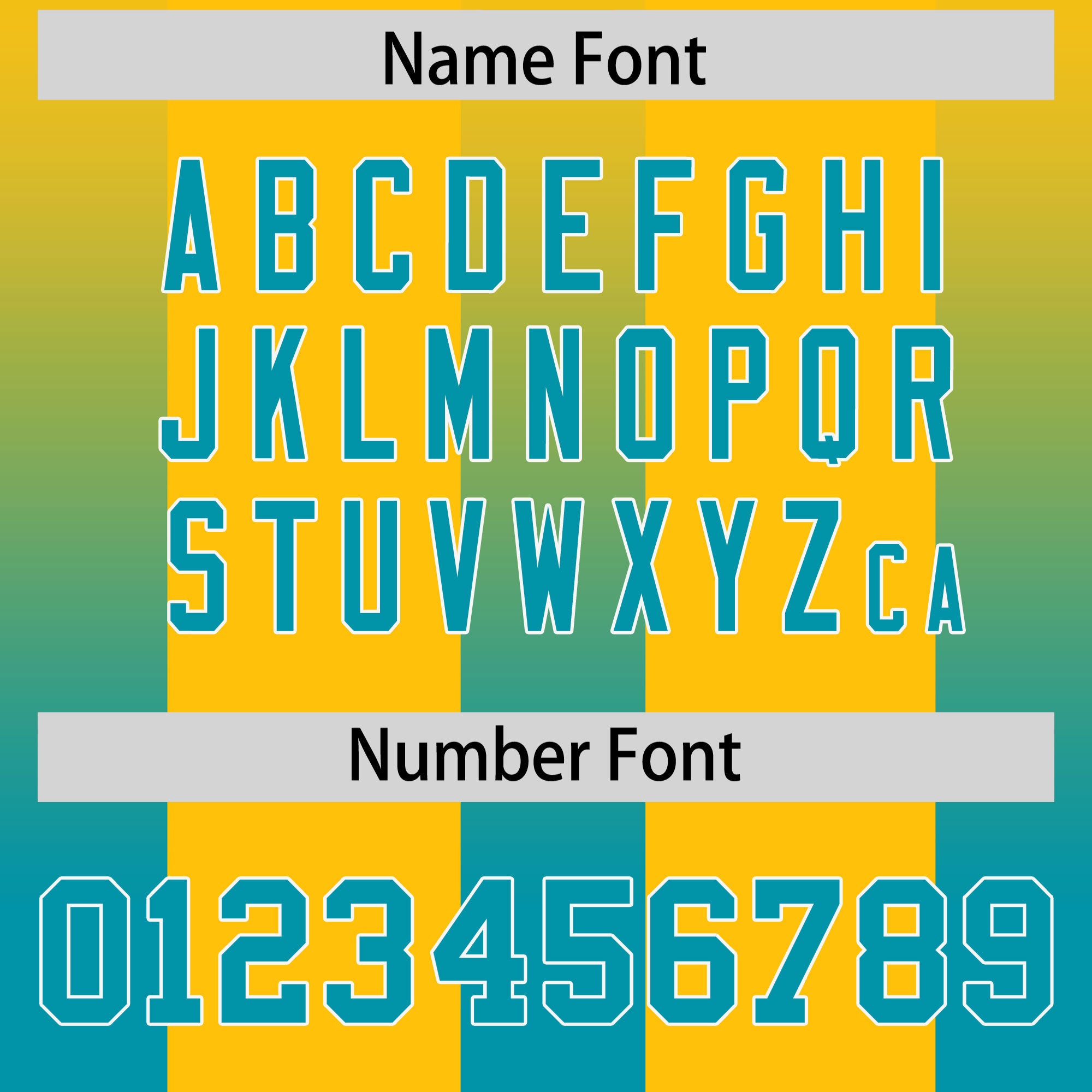 Custom Yellow Aqua Vertical Width Stripe Gradient Fashion Personalized Team Football Jersey