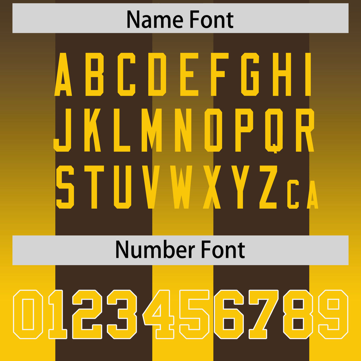 Custom Brown Yellow Vertical Width Stripe Gradient Fashion Personalized Team Football Jersey