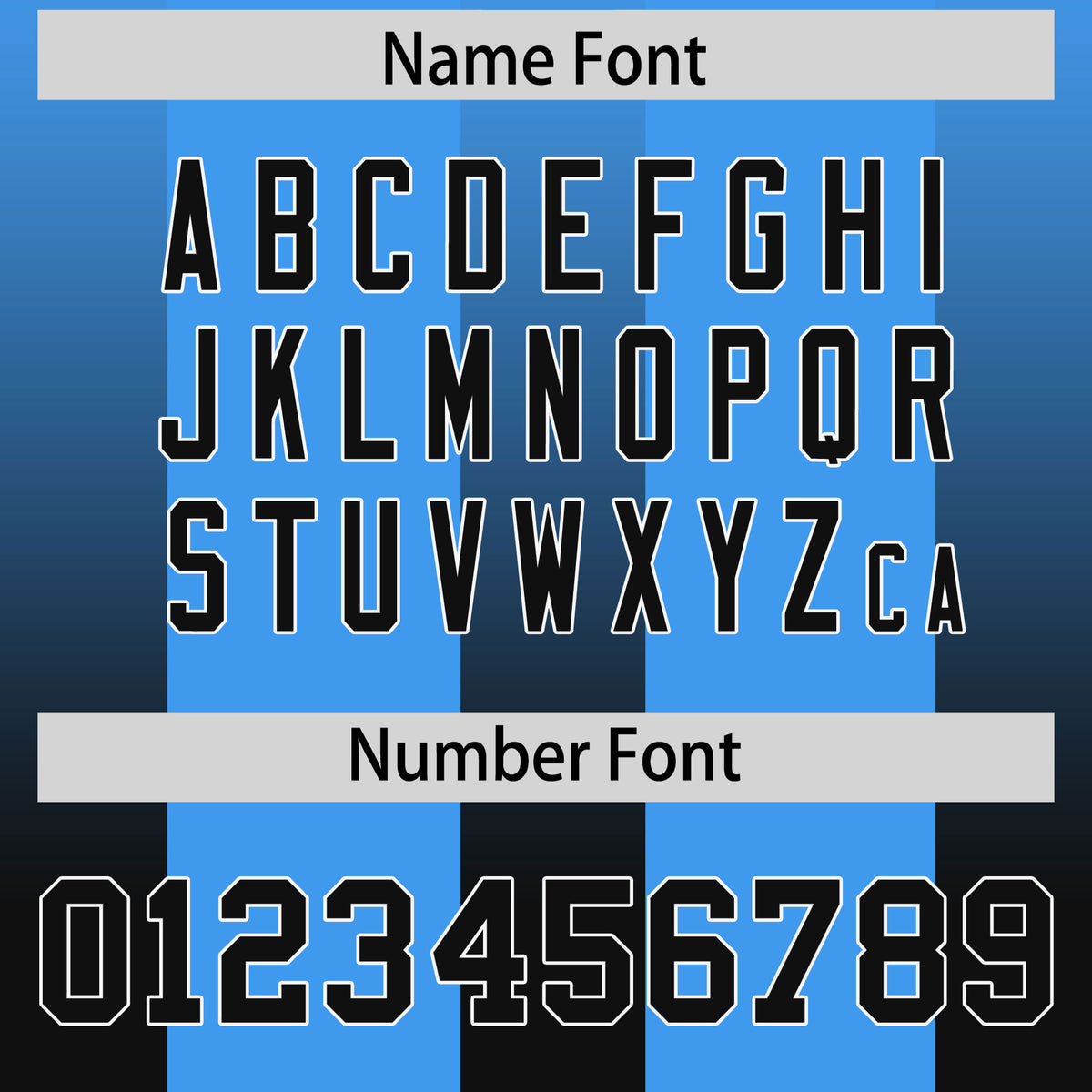 Custom Light Blue Black Vertical Width Stripe Gradient Fashion Personalized Team Football Jersey