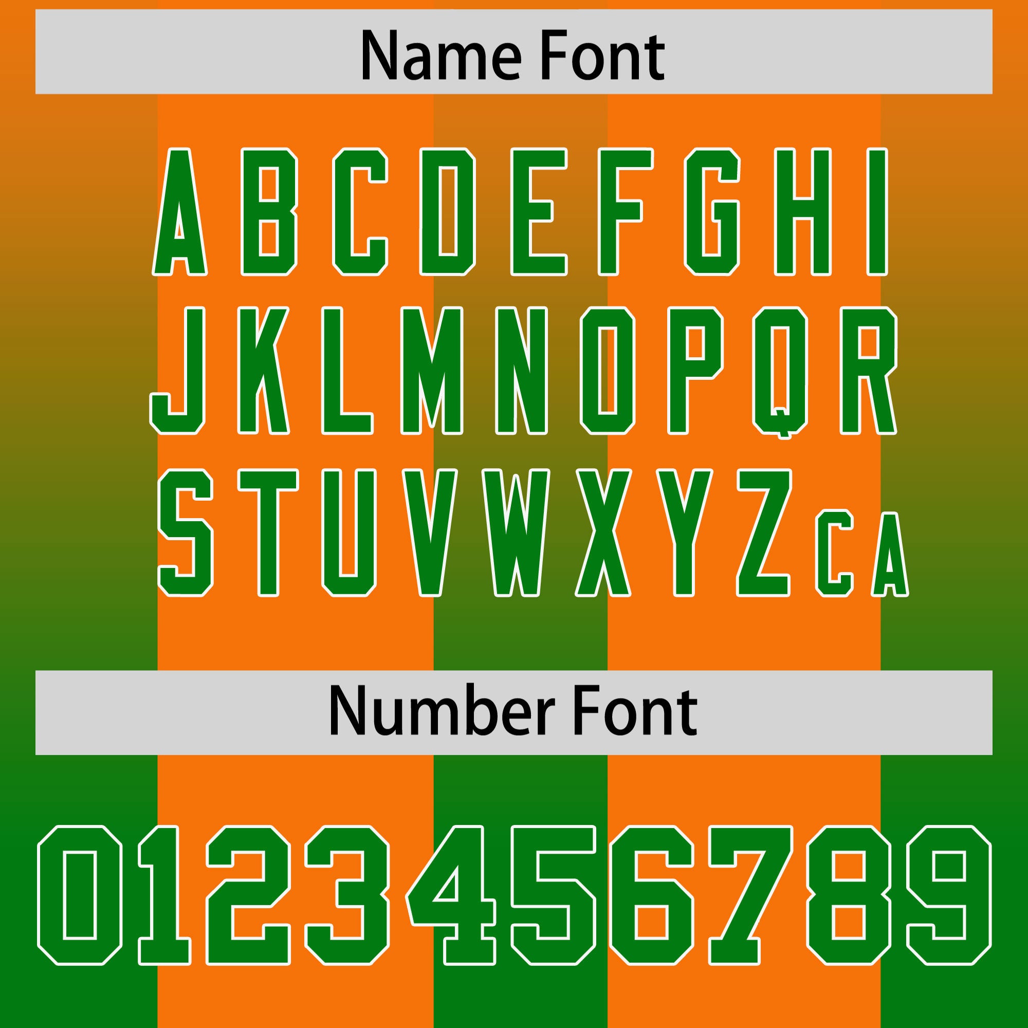 Custom Orange Kelly Green Vertical Width Stripe Gradient Fashion Personalized Team Football Jersey