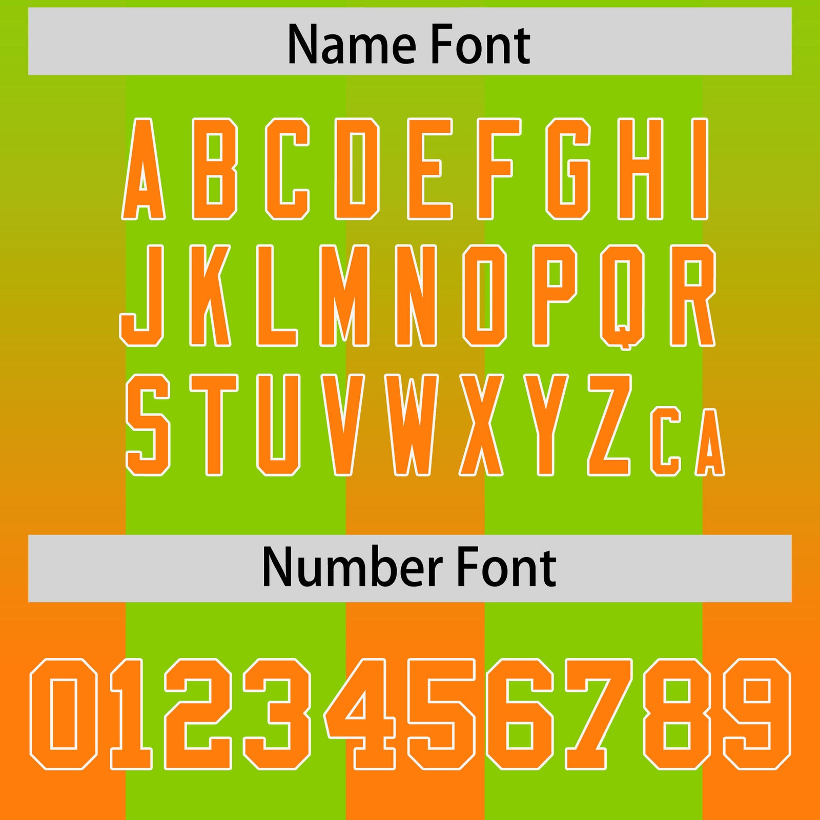 Custom Neon Green Orange Vertical Width Stripe Gradient Fashion Personalized Team Football Jersey