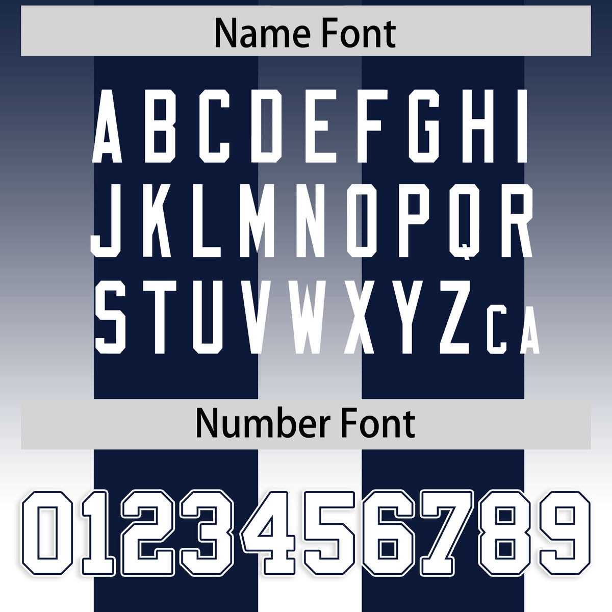 Custom Navy White Vertical Width Stripe Gradient Fashion Personalized Team Football Jersey