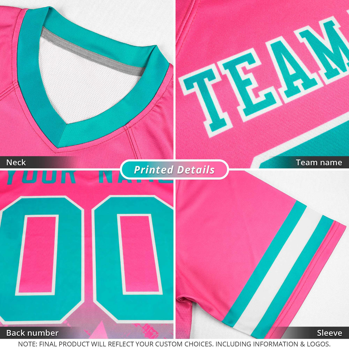 Custom Red Light Blue Vertical Width Stripe Gradient Fashion Personalized Team Football Jersey