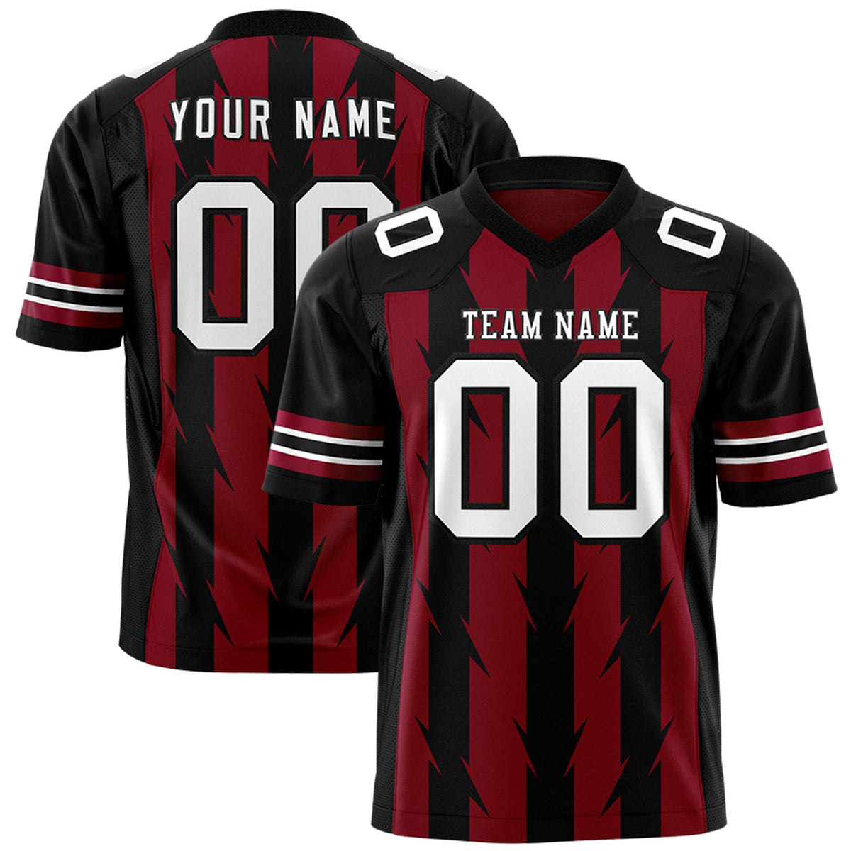 Custom Crimson and Black Graffiti Pattern Practice Flag Football Jerseys For Youth &amp; Mens| KXKSHOP