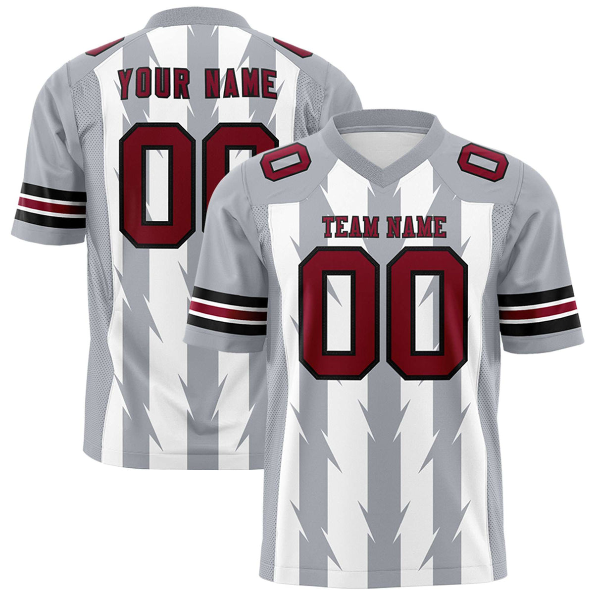 Custom White and Gray Graffiti Pattern Practice Flag Football Jerseys For Youth &amp; Mens| KXKSHOP