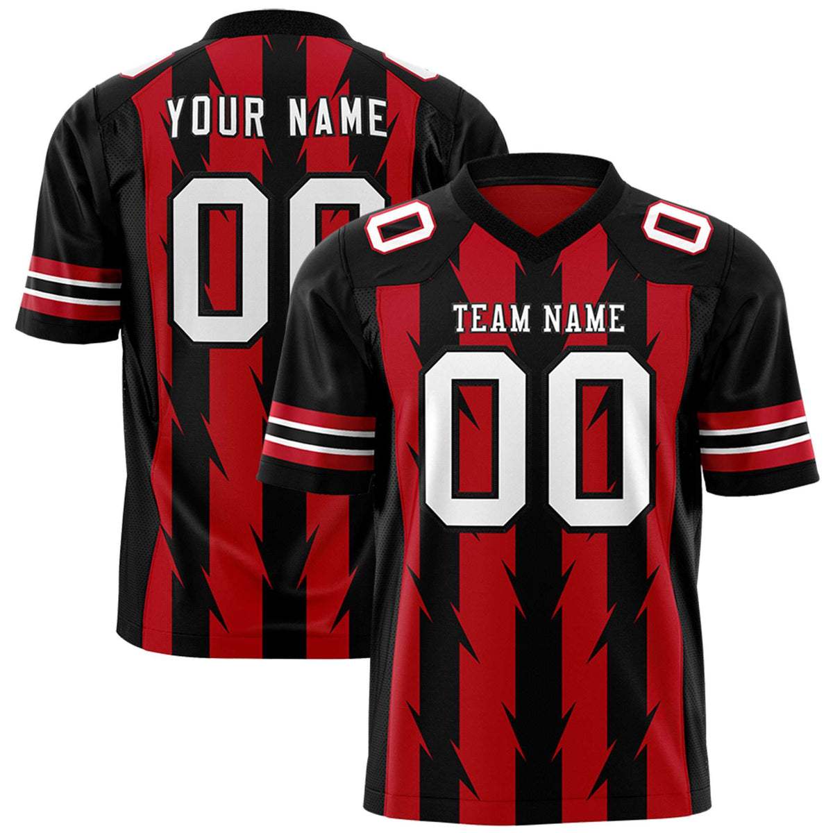 Custom Red and Black Graffiti Pattern Practice Flag Football Jerseys For Youth &amp; Mens| KXKSHOP