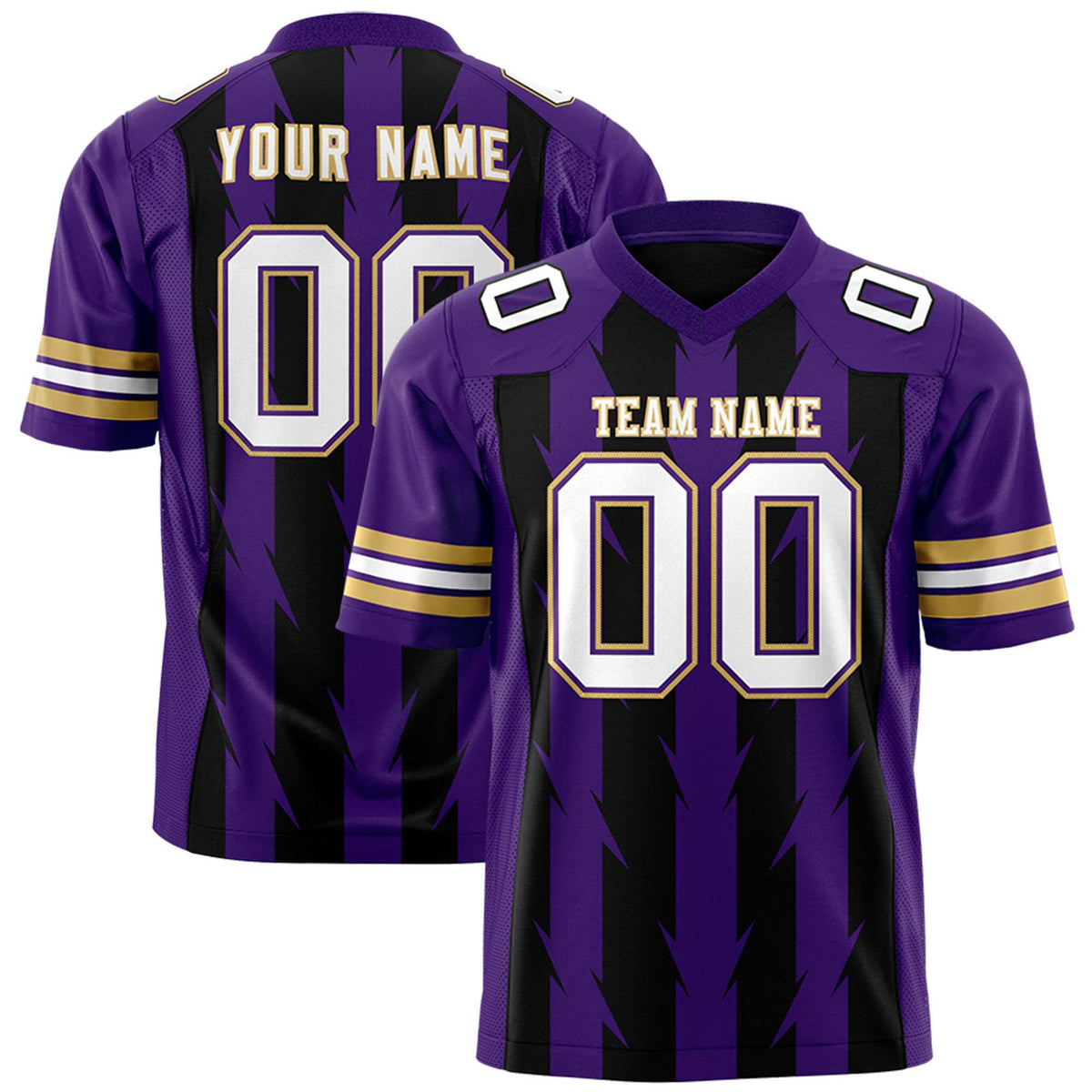 Custom Black and Purple Graffiti Pattern Practice Flag Football Jerseys For Youth &amp; Mens| KXKSHOP